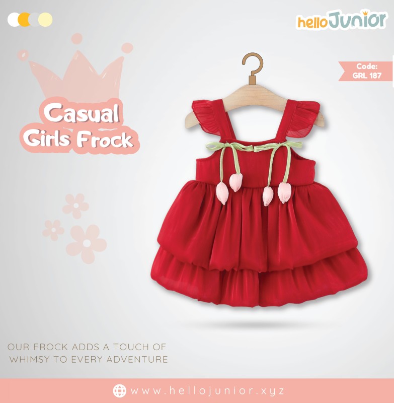 Hello Junior Casual Girls Frock (6 Months to 03 Years)