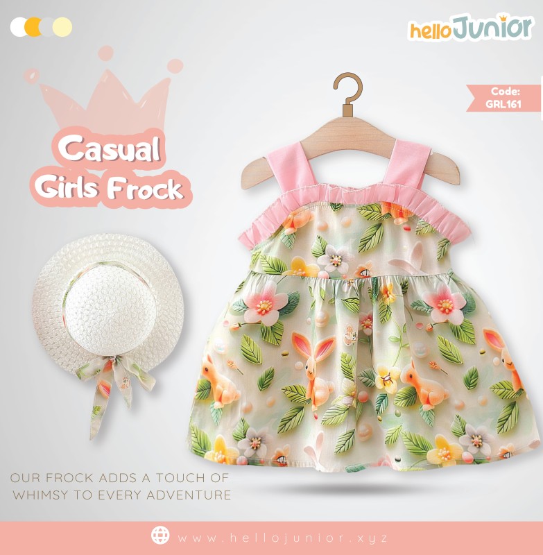 Hello Junior Casual Girls Frock (6 Months to 03 Years)