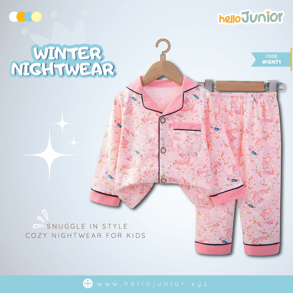 Hello Junior Kids Winter Nightwear / PJ Set / Night Dress (6 Months to 11 Years)