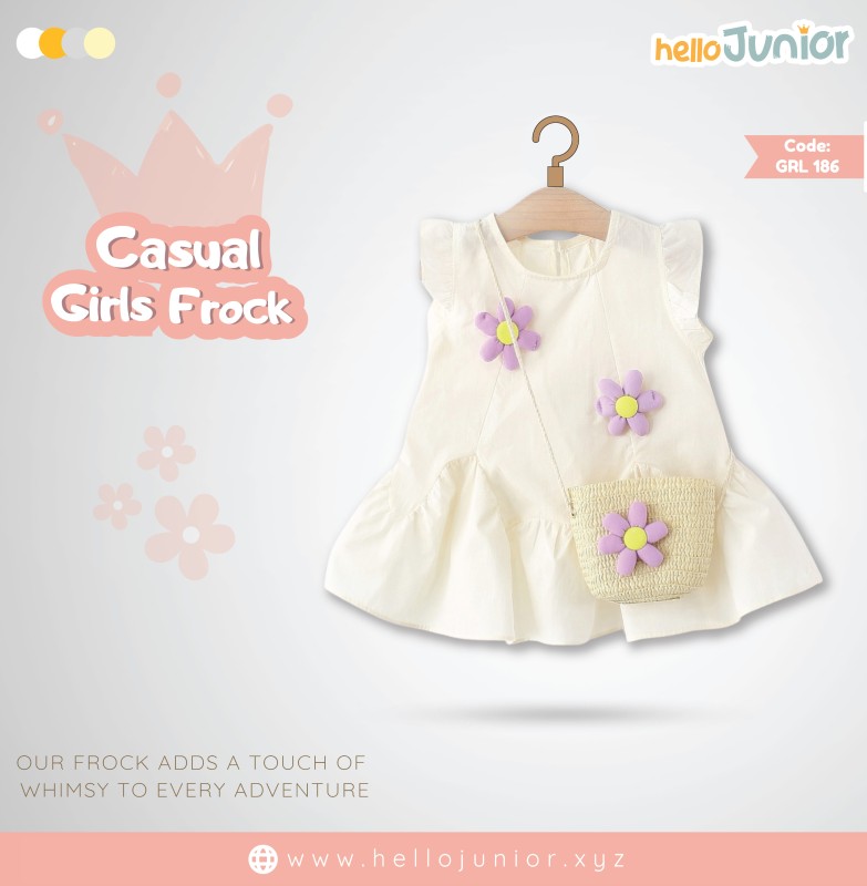 Hello Junior Casual Girls Frock (6 Months to 03 Years)
