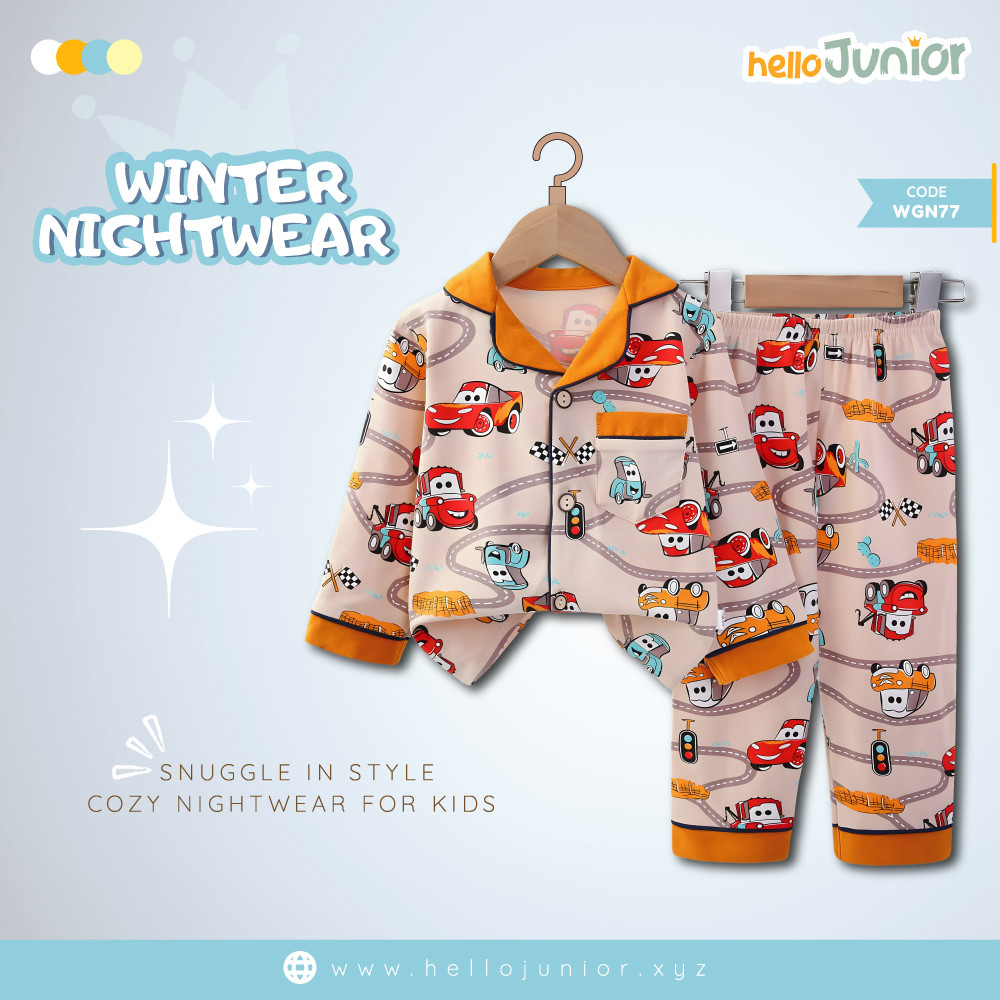 Hello Junior Kids Winter Nightwear / PJ Set / Night Dress (6 Months to 11 Years)