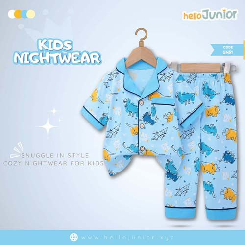 Hello Junior Kids Winter Nightwear / PJ Set / Night Dress (6 Months to 11 Years)