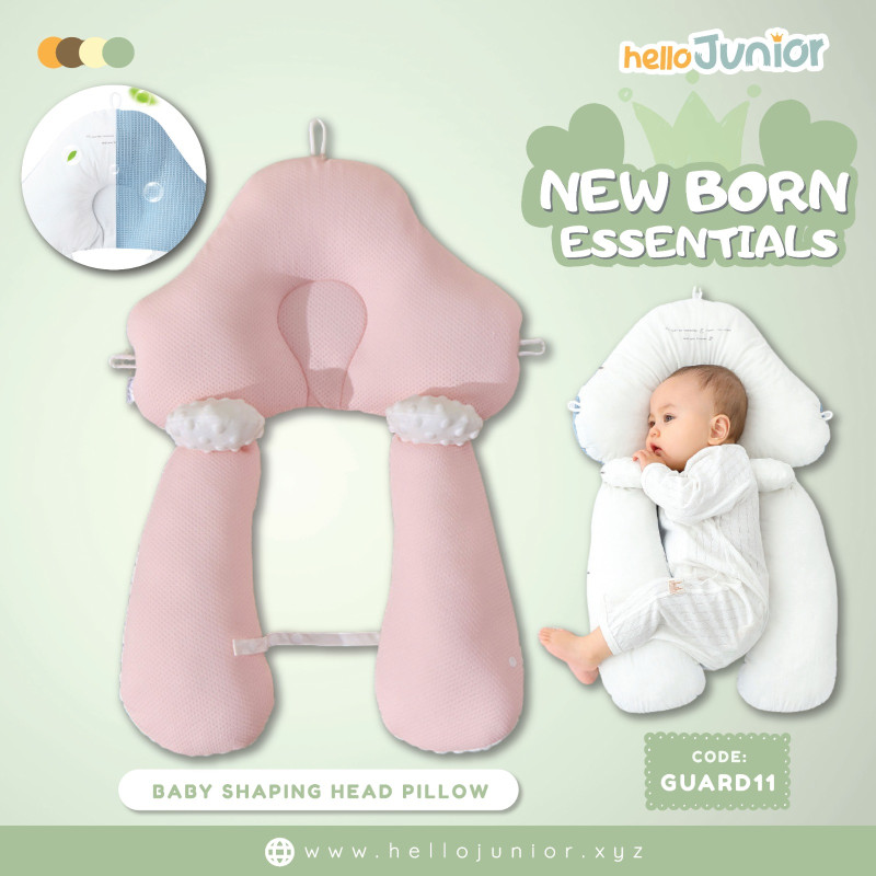 Hello Junior Baby Head Shaping Pillow, color pink