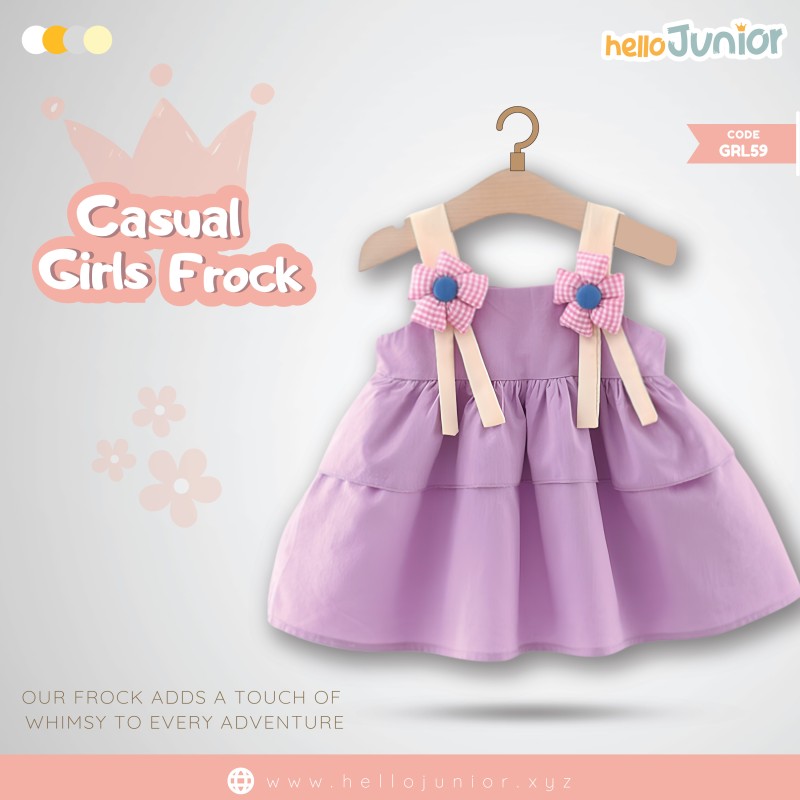 Hello Junior Casual Girls Frock (6 Months to 03 Years)