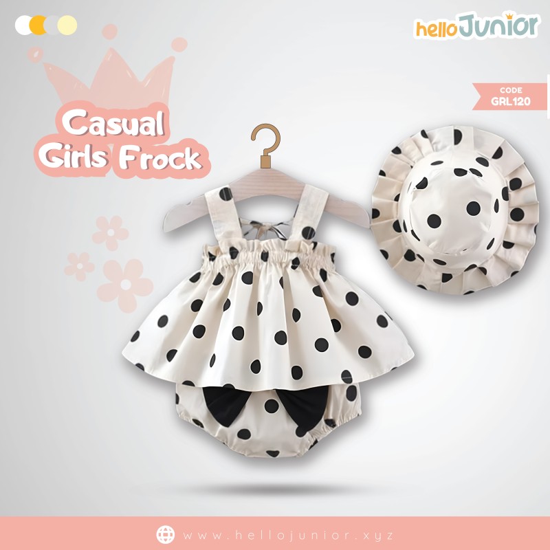 Hello Junior Casual Girls Frock (6 Months to 03 Years)