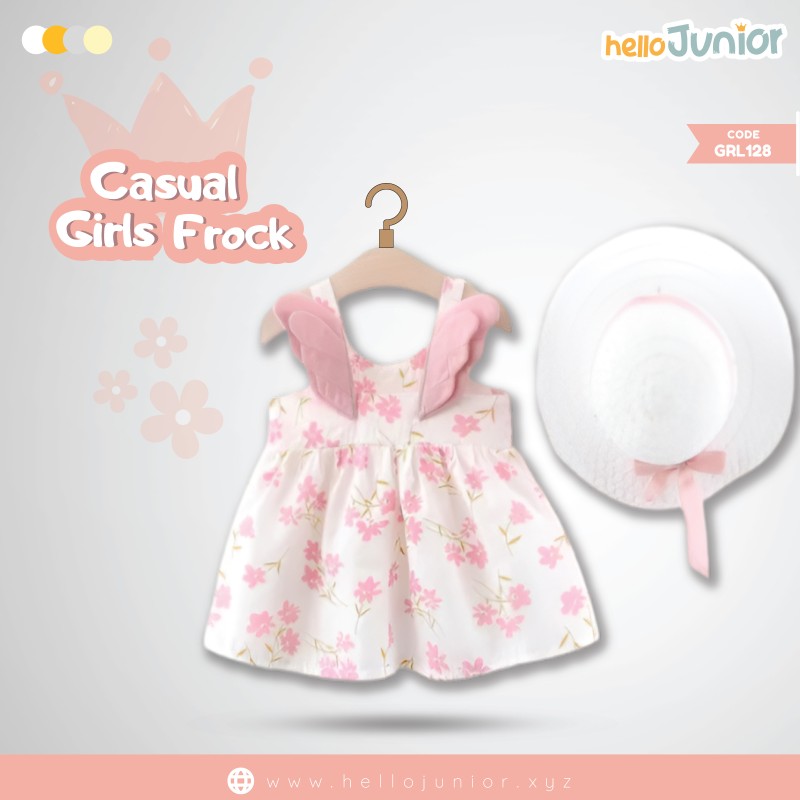 Hello Junior Casual Girls Frock (6 Months to 03 Years)