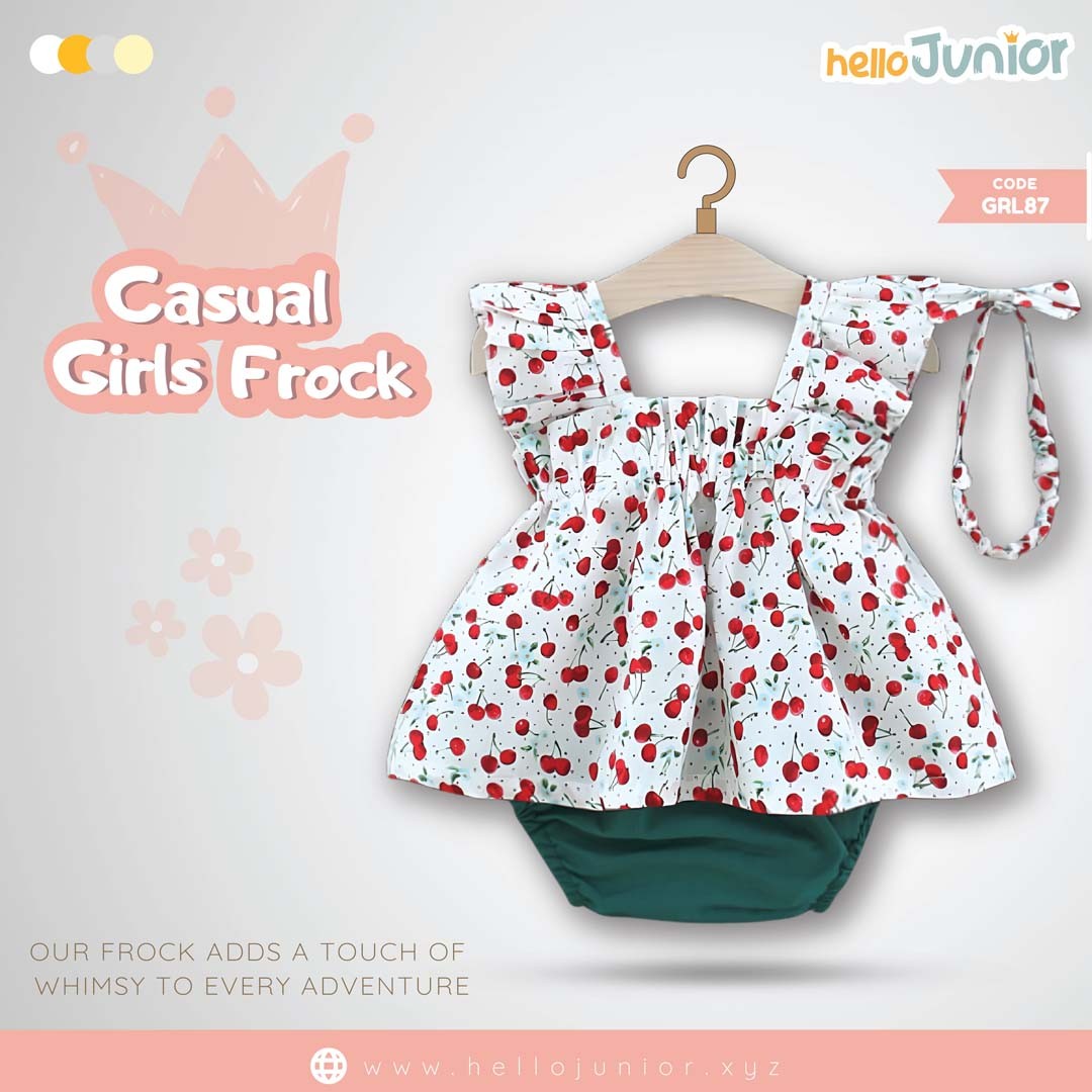 Hello Junior Casual Girls Frock (6 Months to 03 Years)