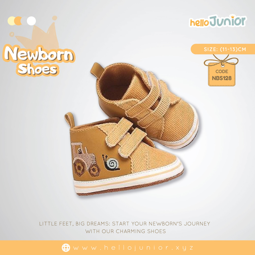 Hello Junior baby shoes for newborn to 18 month, made with cotton and rubber sole