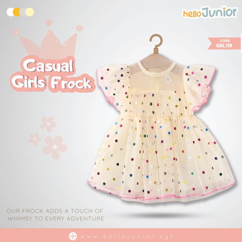 Hello Junior Casual Girls Frock (6 Months to 03 Years)