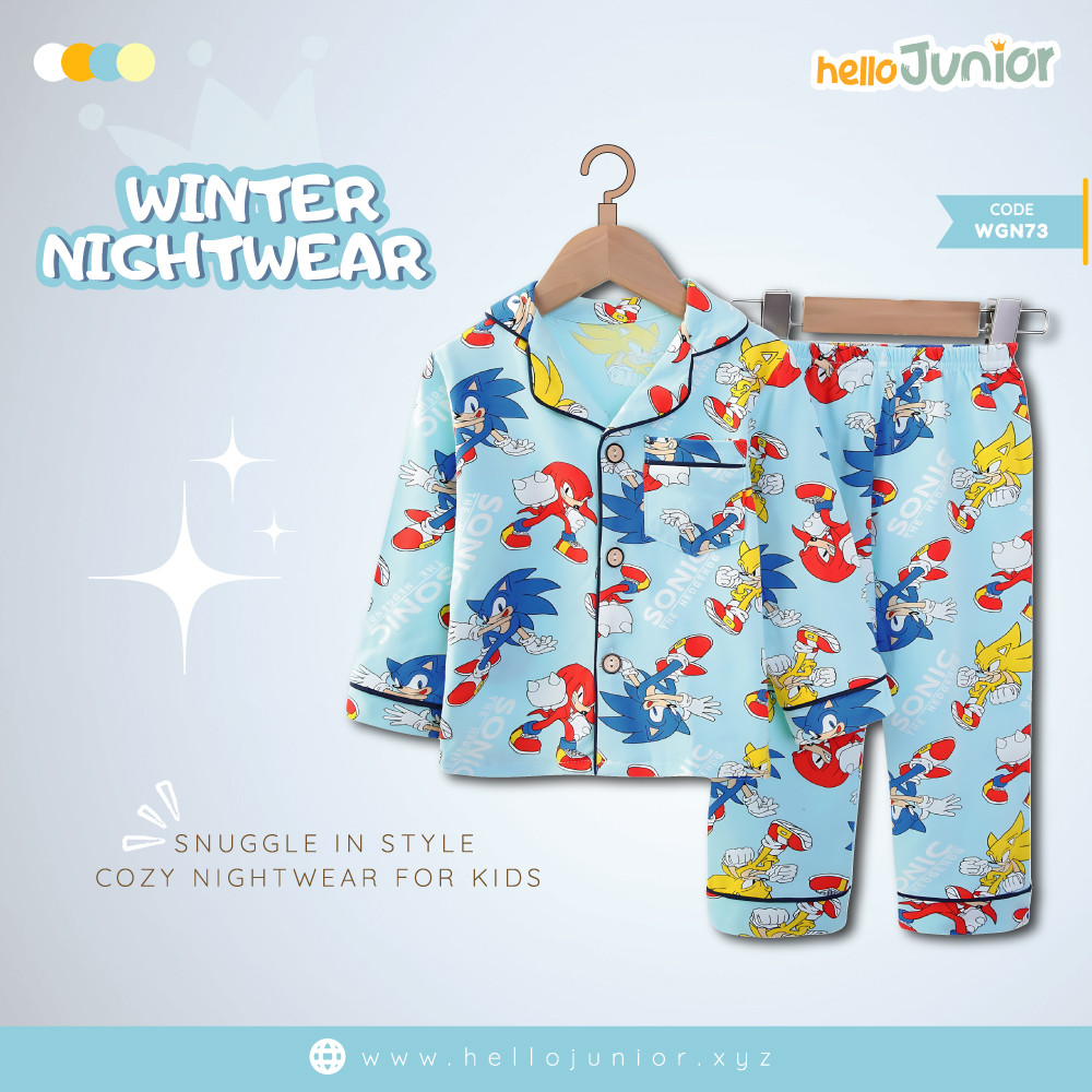 Hello Junior Kids Winter Nightwear / PJ Set / Night Dress (6 Months to 11 Years)