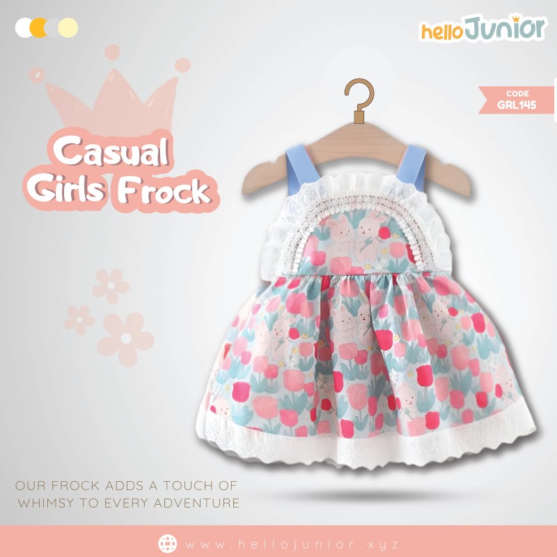 Hello Junior Casual Girls Frock (6 Months to 03 Years)