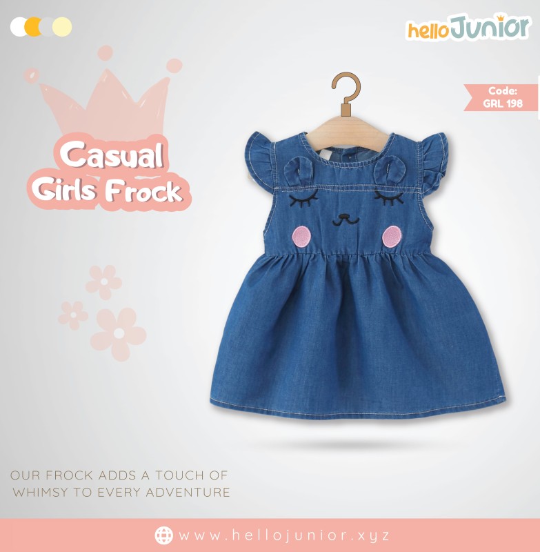 Hello Junior Casual Girls Frock (6 Months to 03 Years)