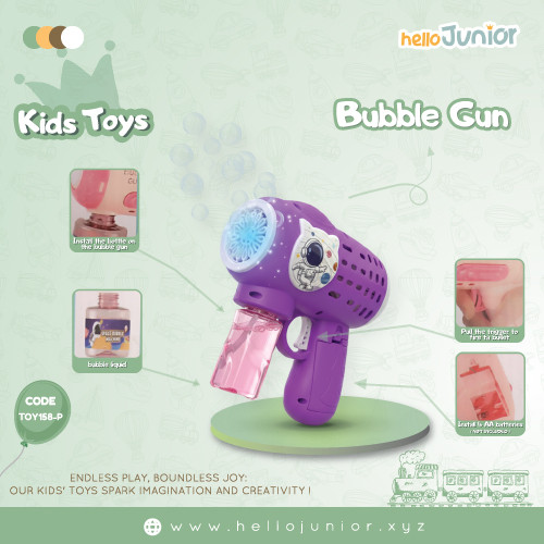 Bubble Gun for Kids 3+ | Automatic Bubble Blower Toy with Refillable Solution