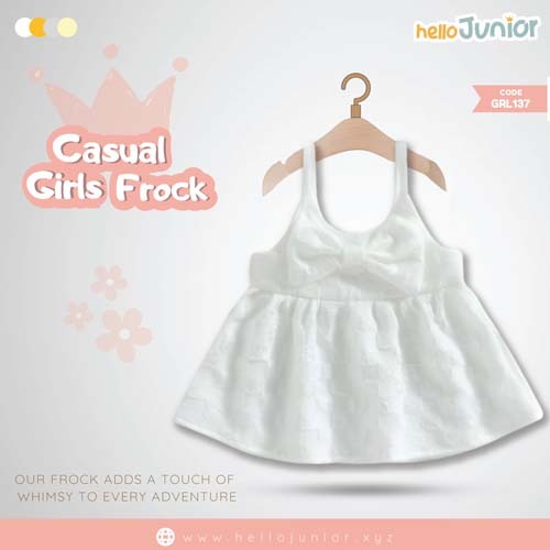Hello Junior Casual Girls Frock (6 Months to 03 Years)