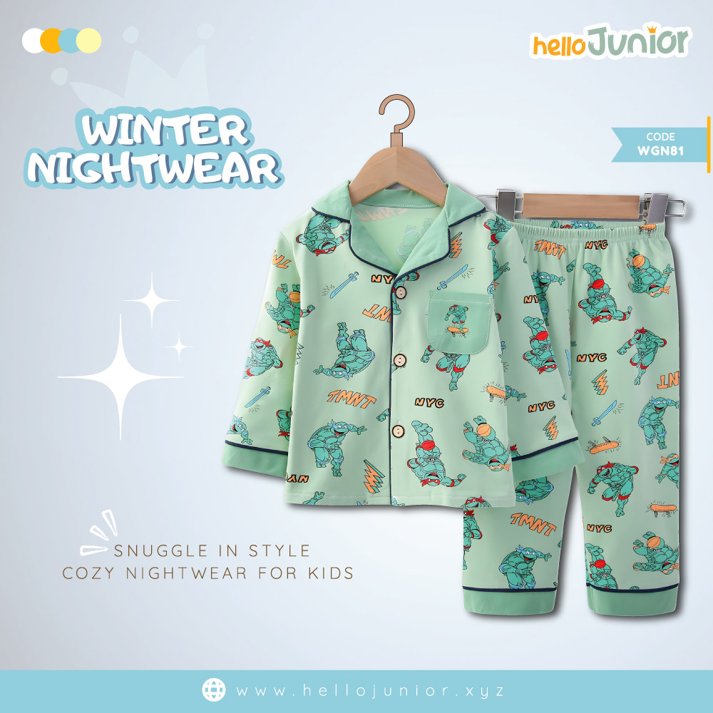 Hello Junior Kids Winter Nightwear / PJ Set / Night Dress (6 Months to 11 Years)