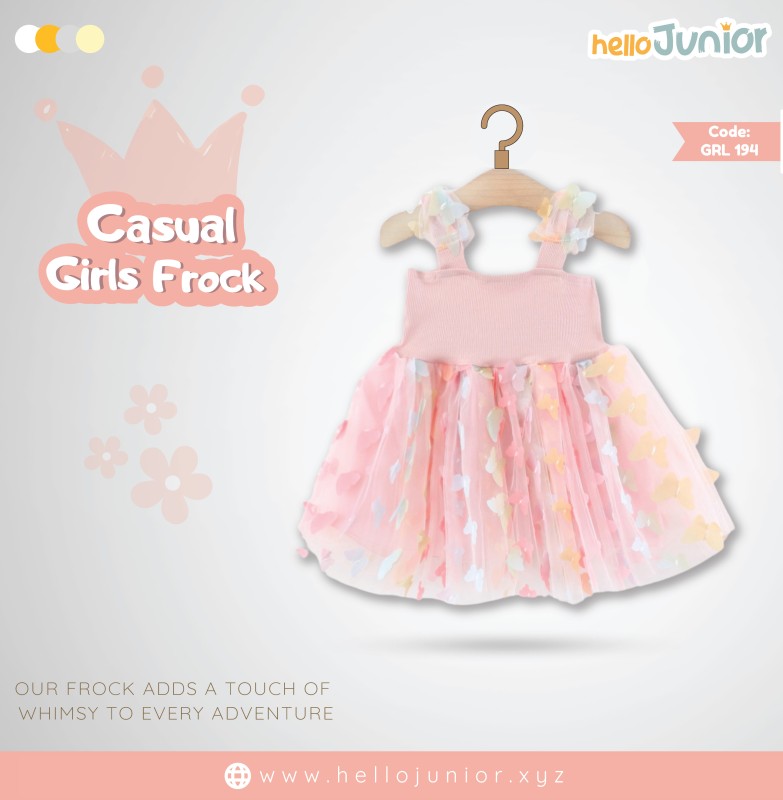 Hello Junior Casual Girls Frock (6 Months to 03 Years)
