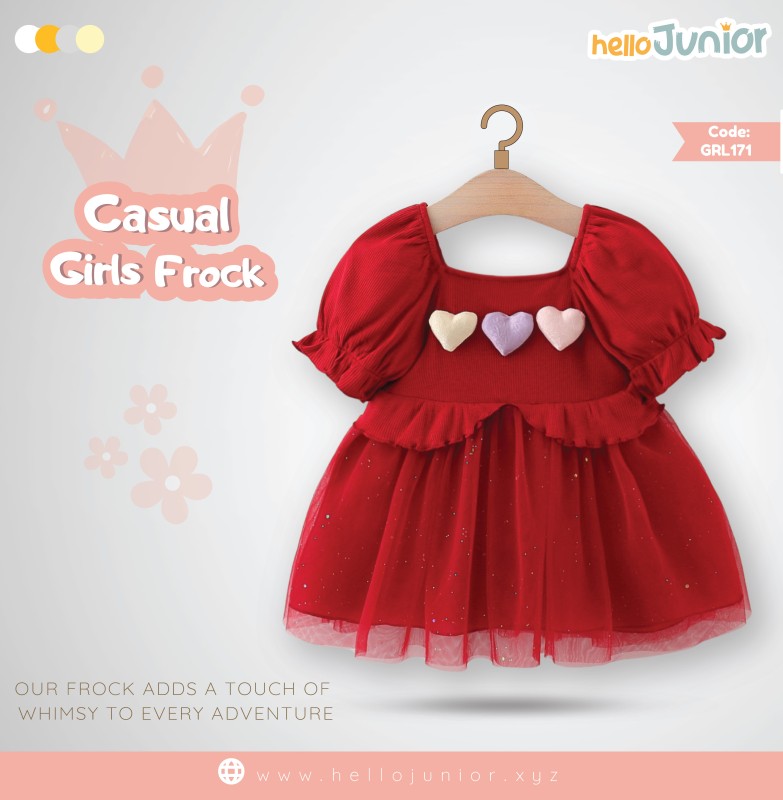 Hello Junior Casual Girls Frock (6 Months to 03 Years)