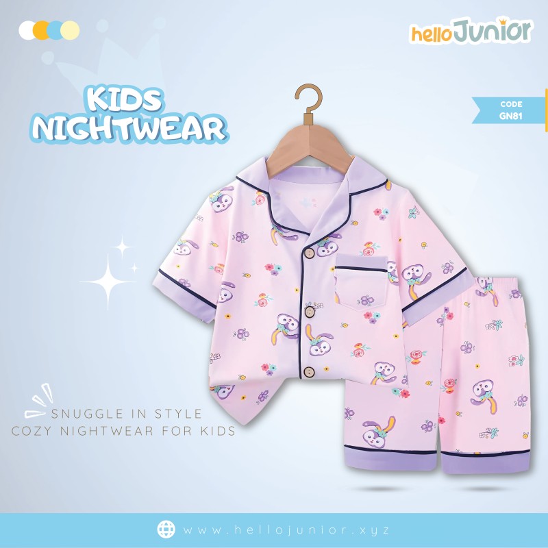 Hello Junior Kids Nightwear / PJ Set / Night Dress (6 Months to 11 Years)