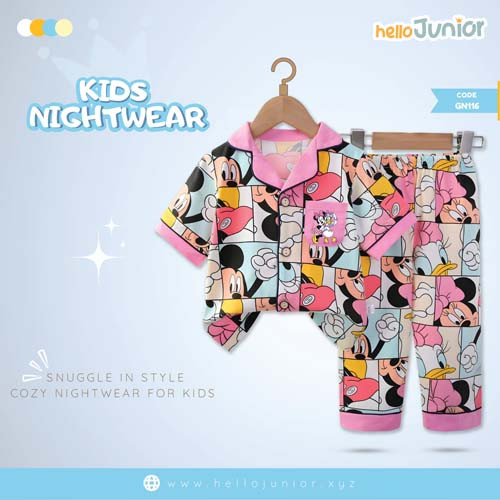 Hello Junior Kids Nightwear / PJ Set / Night Dress (6 Months to 11 Years)