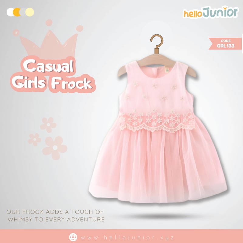 Hello Junior Casual Girls Frock (6 Months to 03 Years)