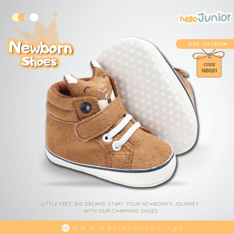 Hello Junior baby shoes for newborn to 18 month, made with cotton and rubber sole