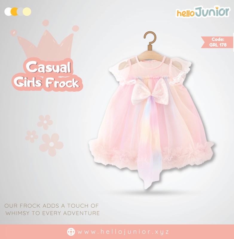 Hello Junior Casual Girls Frock (6 Months to 03 Years)
