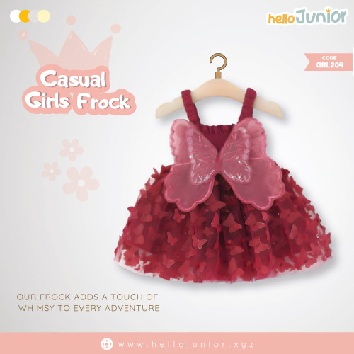 Hello Junior Casual Girls Frock (6 Months to 03 Years)