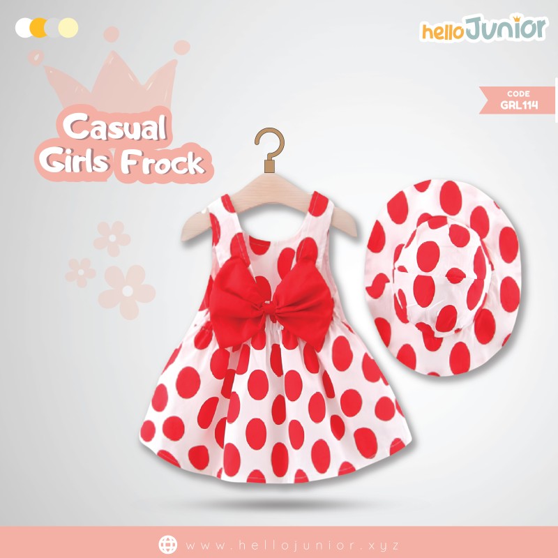 Hello Junior Casual Girls Frock (6 Months to 03 Years)