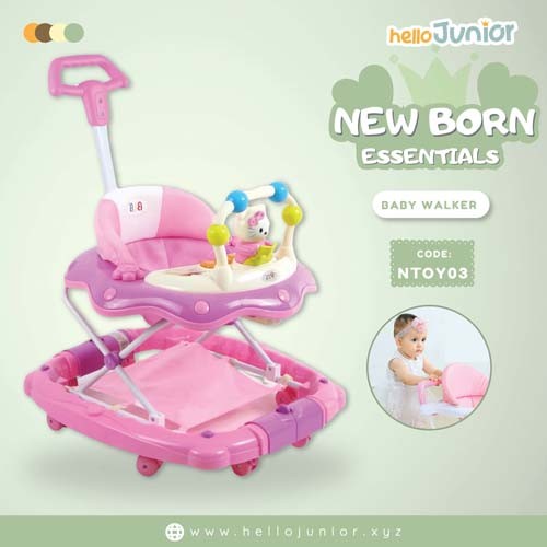 Multifunctional Baby Walker with Rocking System, Music & Washable Seat