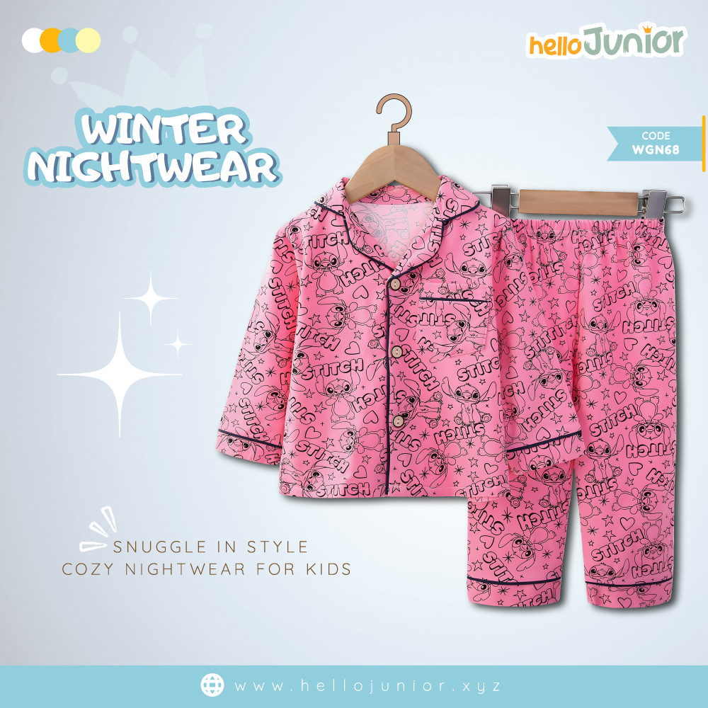 Hello Junior Kids Winter Nightwear / PJ Set / Night Dress (6 Months to 11 Years)