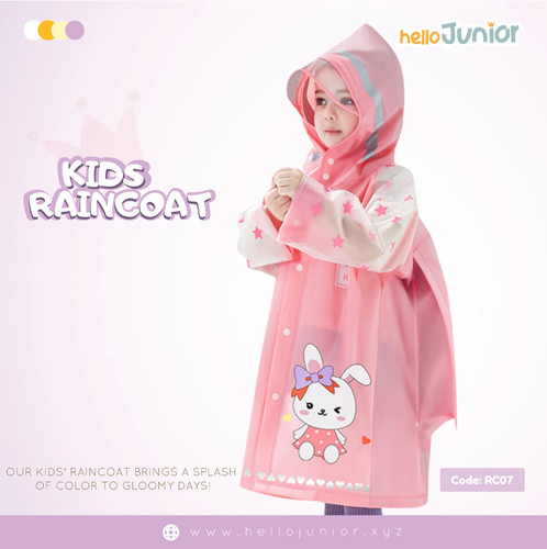 Hello Junior Kids Raincoat for 03-11 years , Multicolor