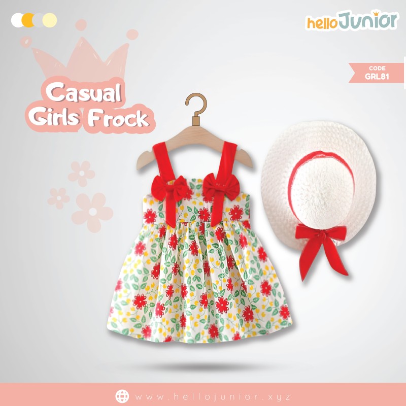 Hello Junior Casual Girls Frock (6 Months to 03 Years)