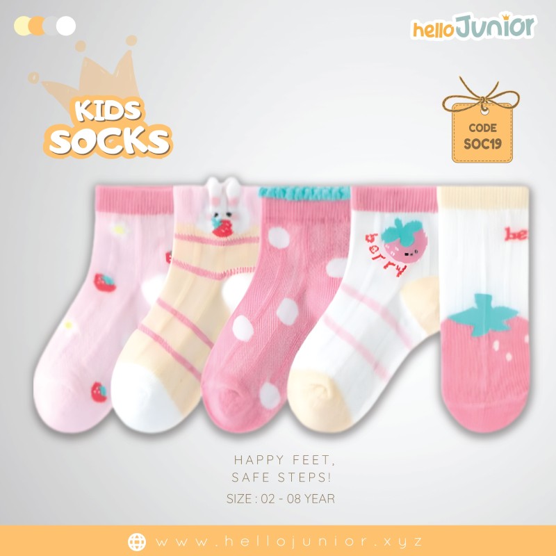 Hello Junior Baby Socks for Ages 2-8 Years, Multicolor