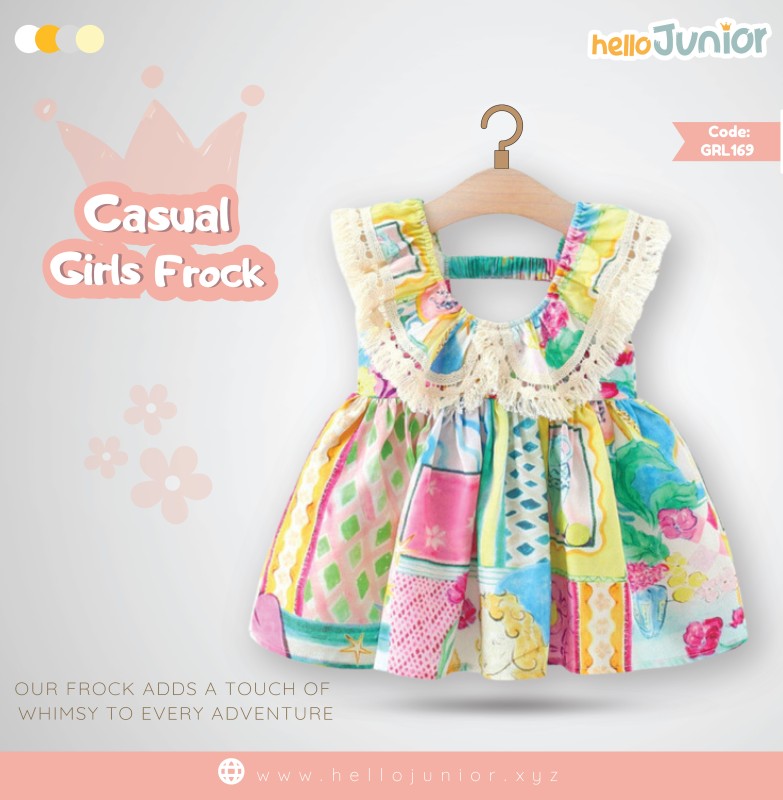 Hello Junior Casual Girls Frock (6 Months to 03 Years)