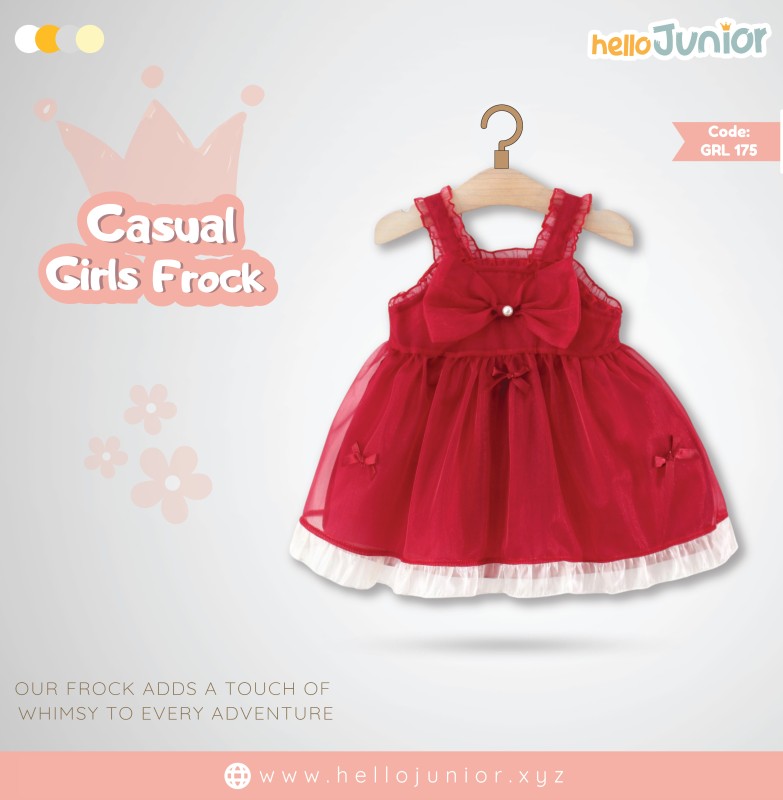 Hello Junior Casual Girls Frock (6 Months to 03 Years)