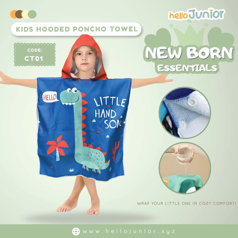 Kids Flamingo Hooded Poncho Towel