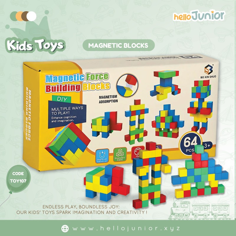 Magnetic Force Building Blocks – 32 Pcs | Multicolor | 3+ Years ?✨