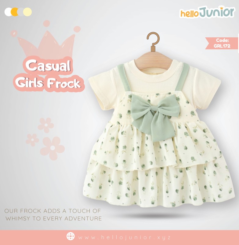 Hello Junior Casual Girls Frock (6 Months to 03 Years)