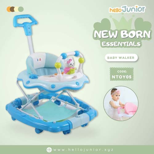Multifunctional Baby Walker with Rocking System, Music & Washable Seat