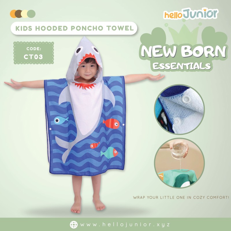 Kids Flamingo Hooded Poncho Towel