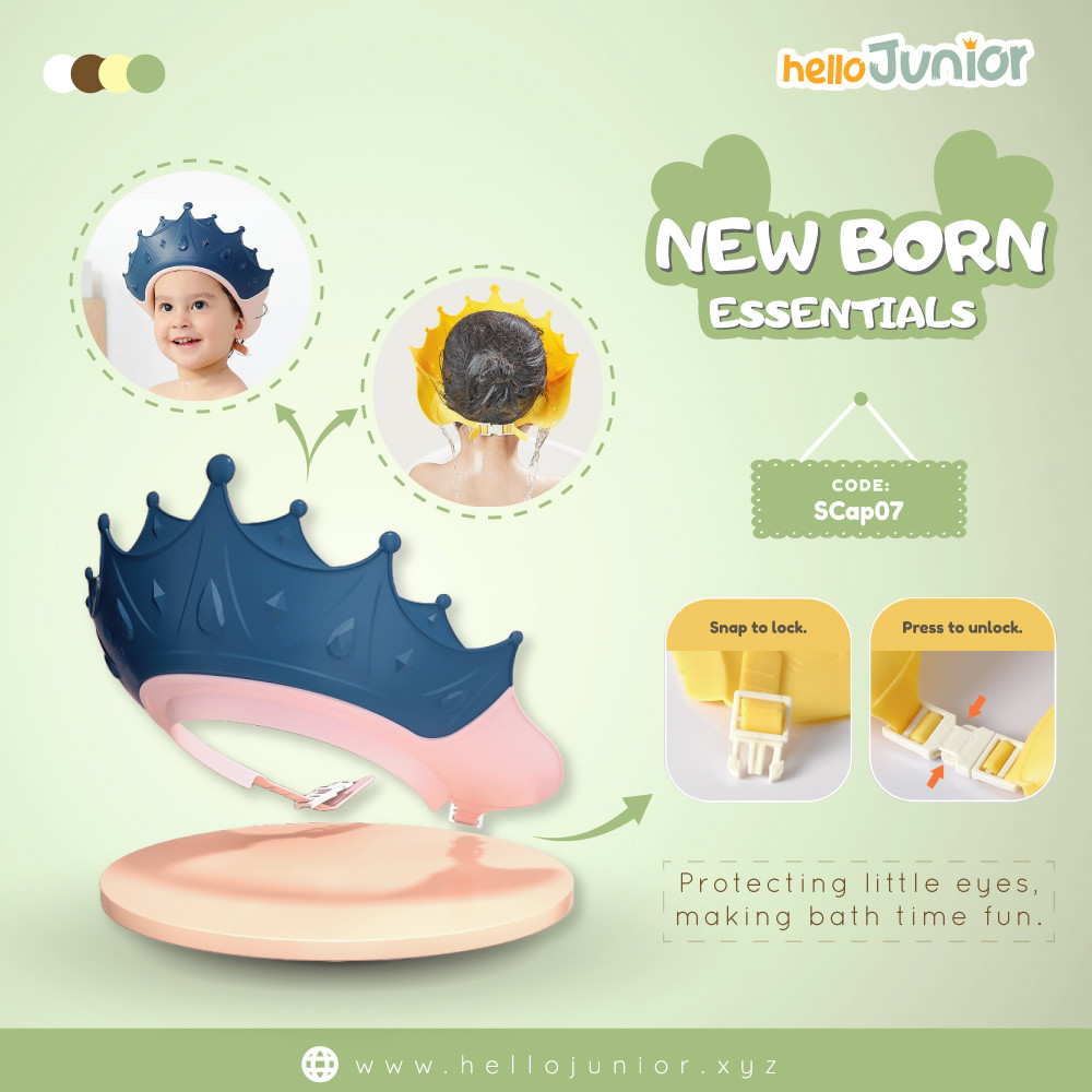 Baby Shampoo Cap – Cute DarkSlateBlue Crown-Shaped Silicone Shower Hat