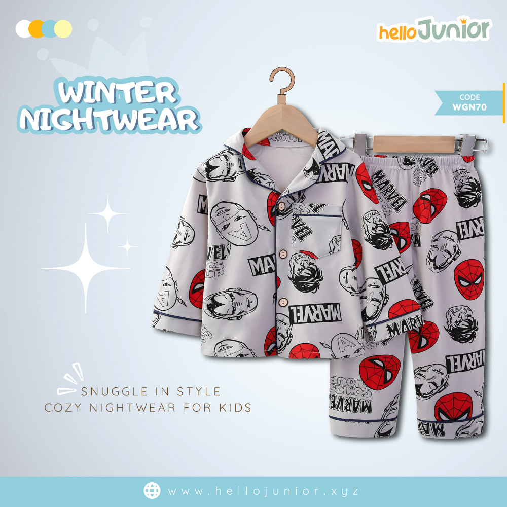 Hello Junior Kids Winter Nightwear / PJ Set / Night Dress (6 Months to 11 Years)