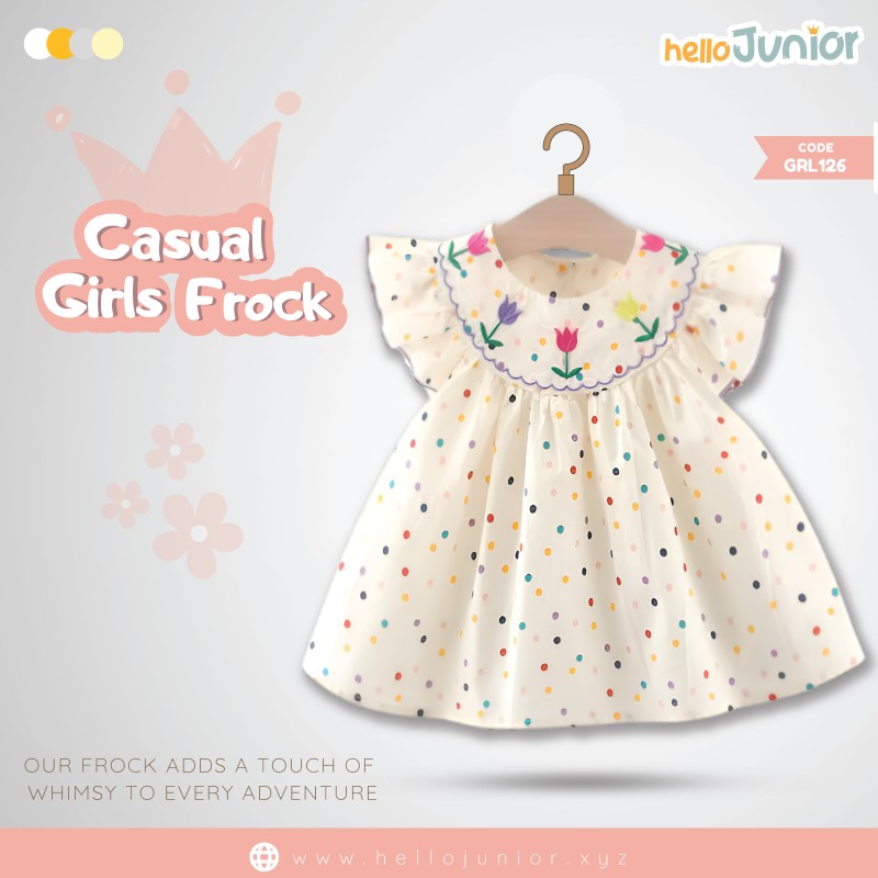 Hello Junior Casual Girls Frock (6 Months to 03 Years)