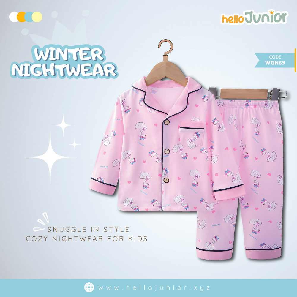 Hello Junior Kids Winter Nightwear / PJ Set / Night Dress (6 Months to 11 Years)