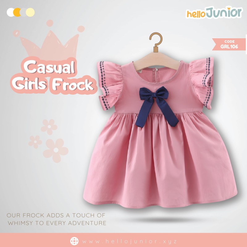 Hello Junior Casual Girls Frock (6 Months to 03 Years)
