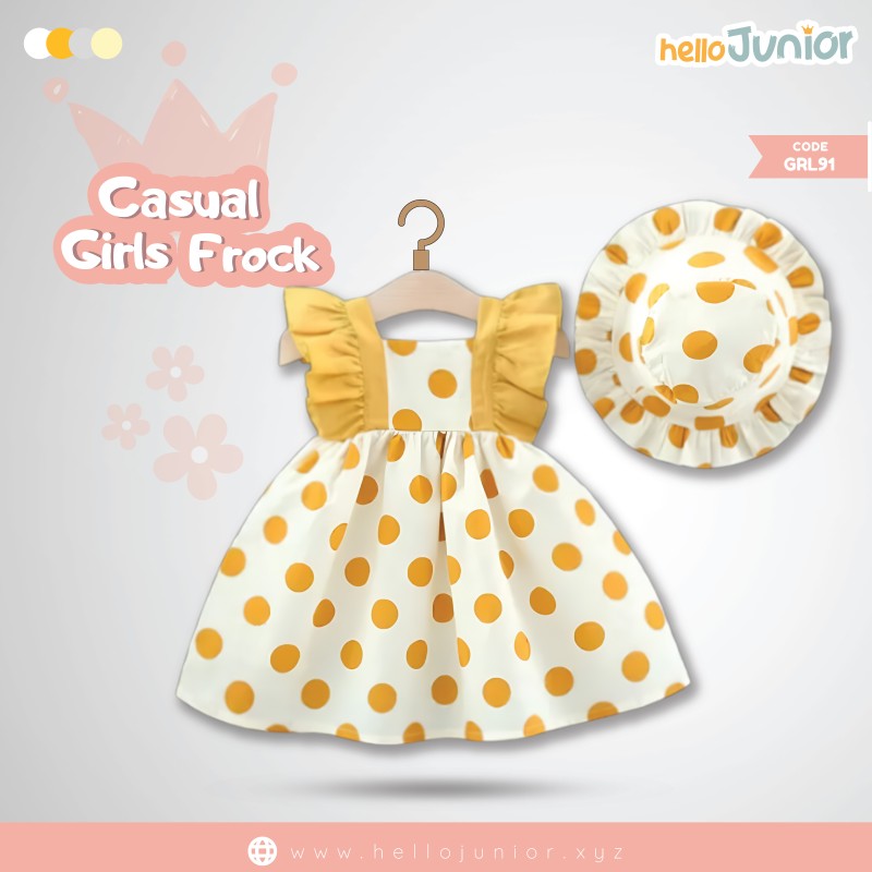 Hello Junior Casual Girls Frock (6 Months to 03 Years)