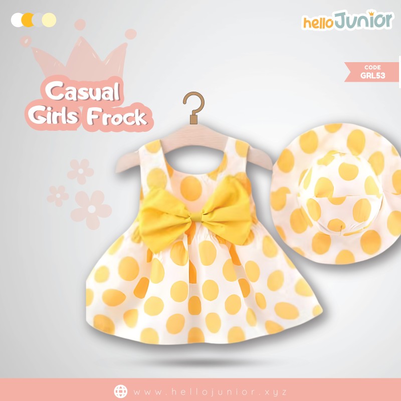Hello Junior Casual Girls Frock (6 Months to 03 Years)