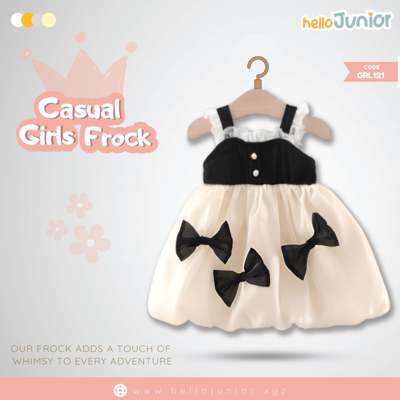 Hello Junior Casual Girls Frock (6 Months to 03 Years)