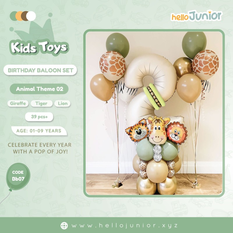 Animal Birthday Theme Balloon Set 2 , (age 1-9 years)