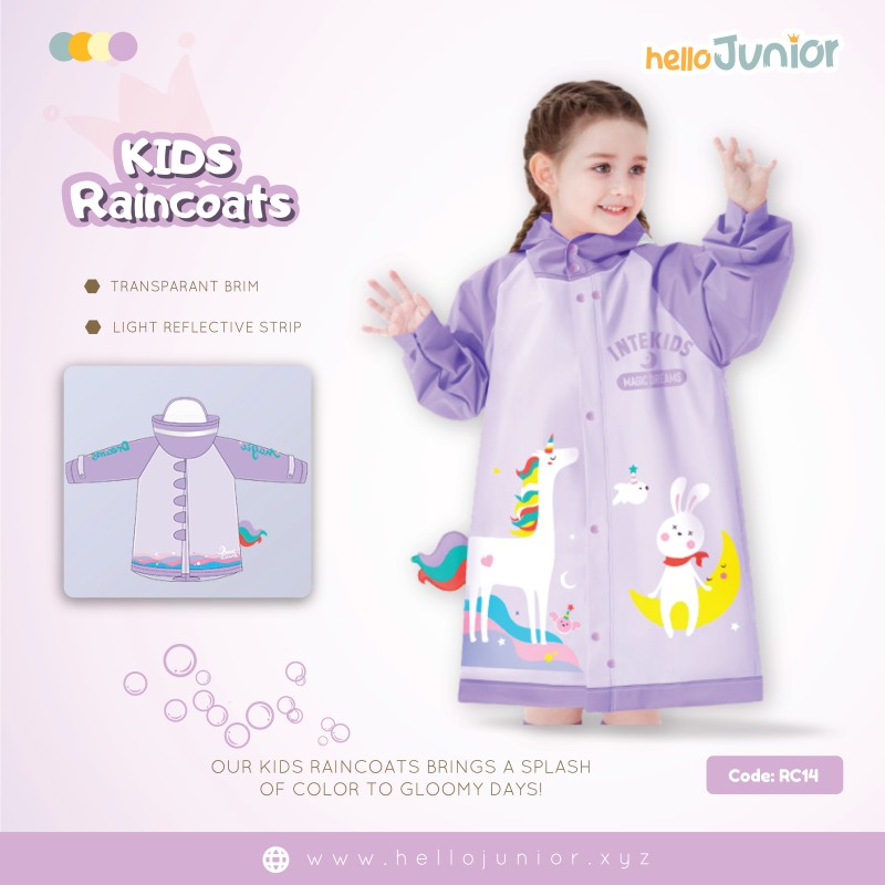 Hello Junior Kids Raincoat for 03-11 years , Multicolor